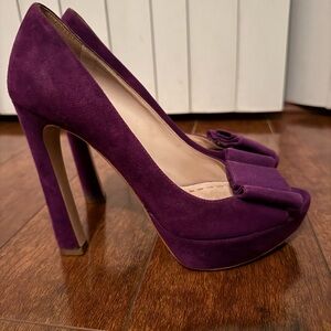 Miu Miu Purple Suede Platform Heels